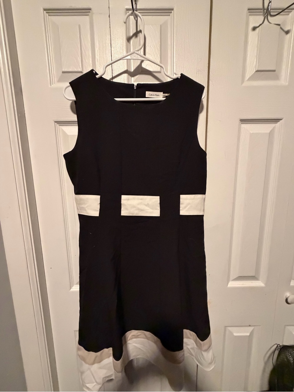 Calvin Klein Black Dress with White Accents